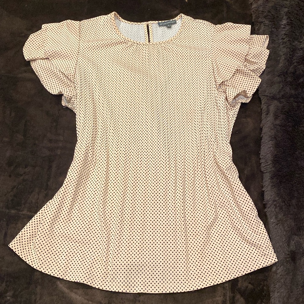 Ruffle Sleeve Polka-Dot Shirt